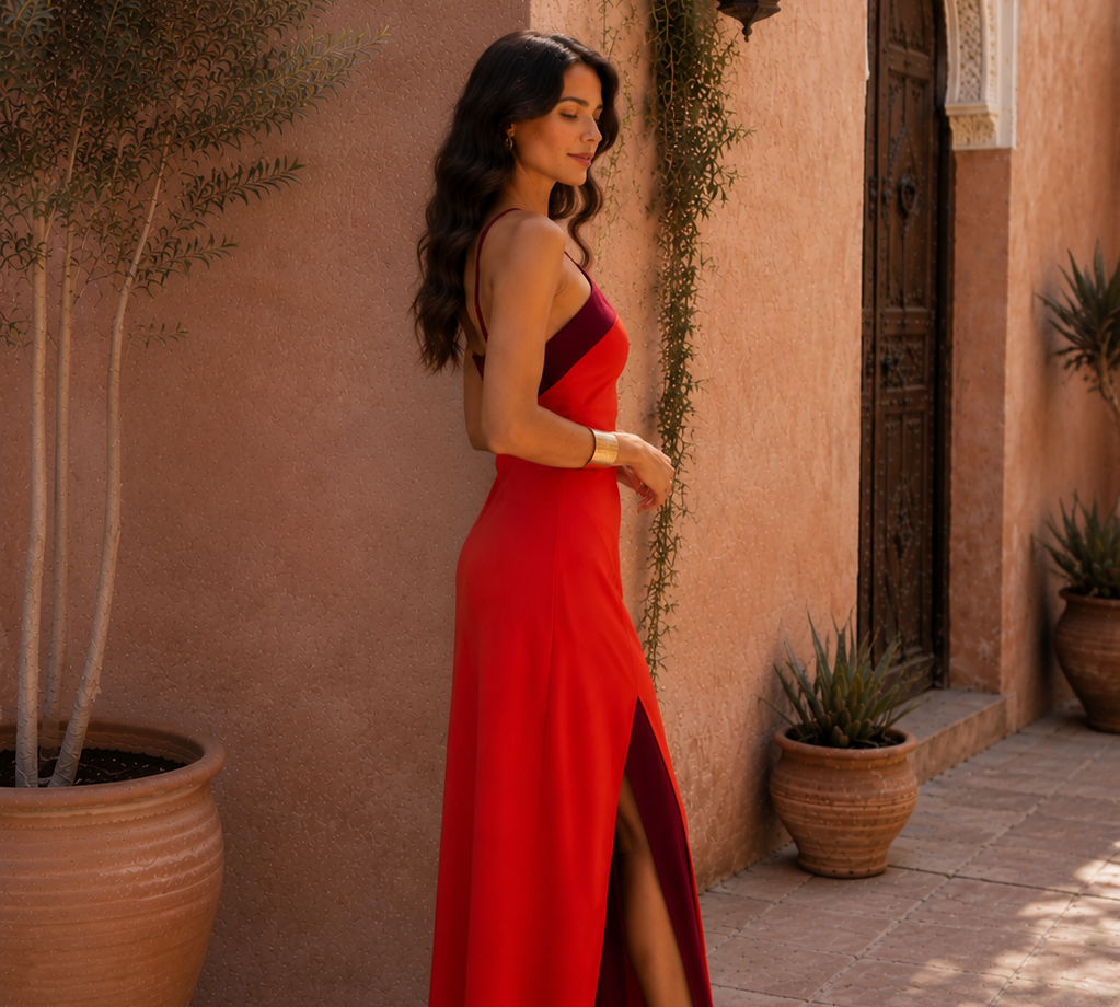 Vestido Oasis en rojo