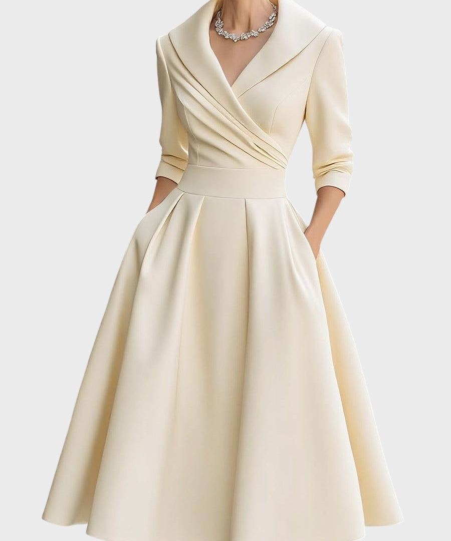 Tereza | Elegantní midi šaty s dlouhým rukávem