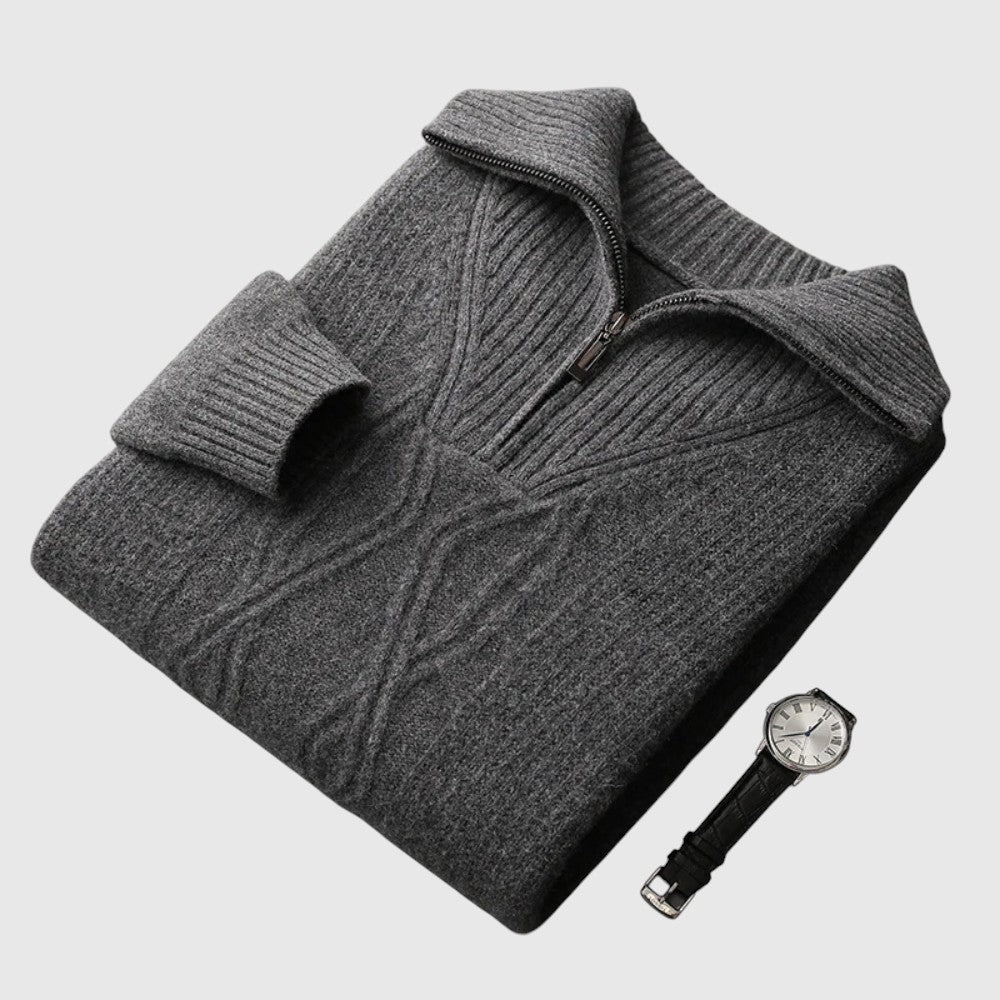 Libuše- Svetr s zipem Taranto Merino Wool