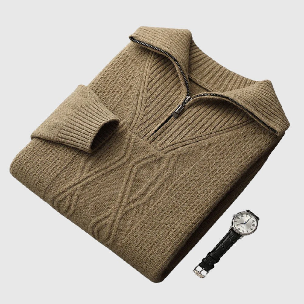 Libuše- Svetr s zipem Taranto Merino Wool