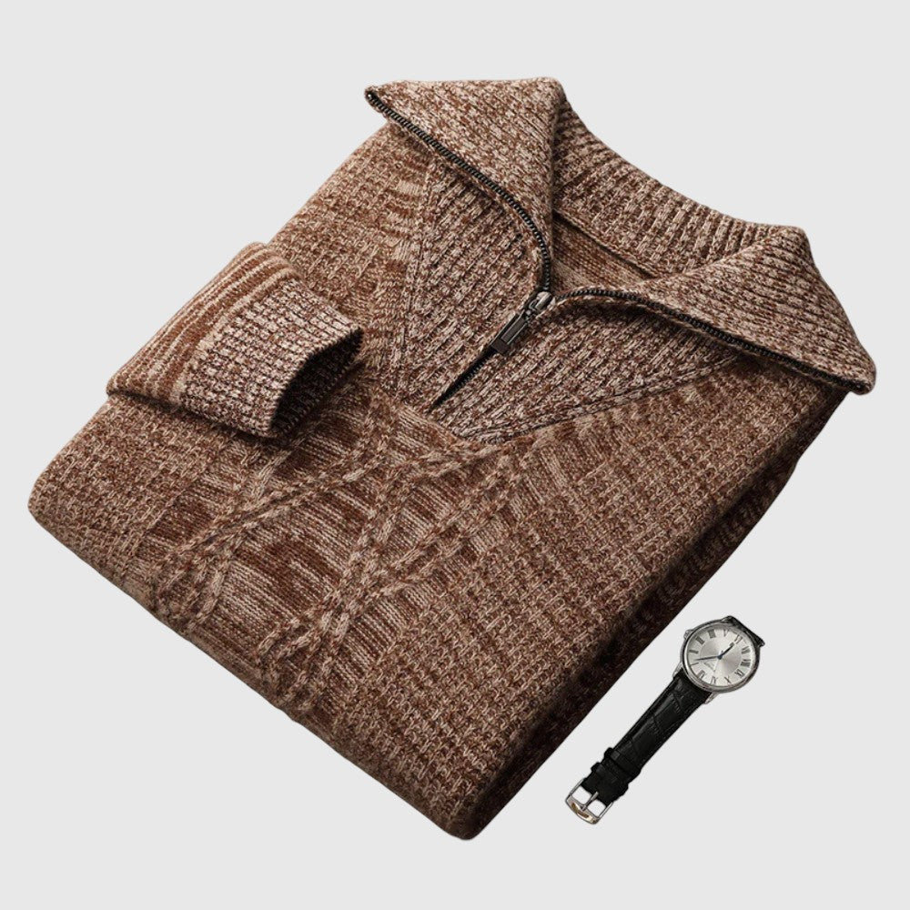 Libuše- Svetr s zipem Taranto Merino Wool