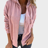 Mahulena - Saténová kapucová bunda s jedním zapínáním