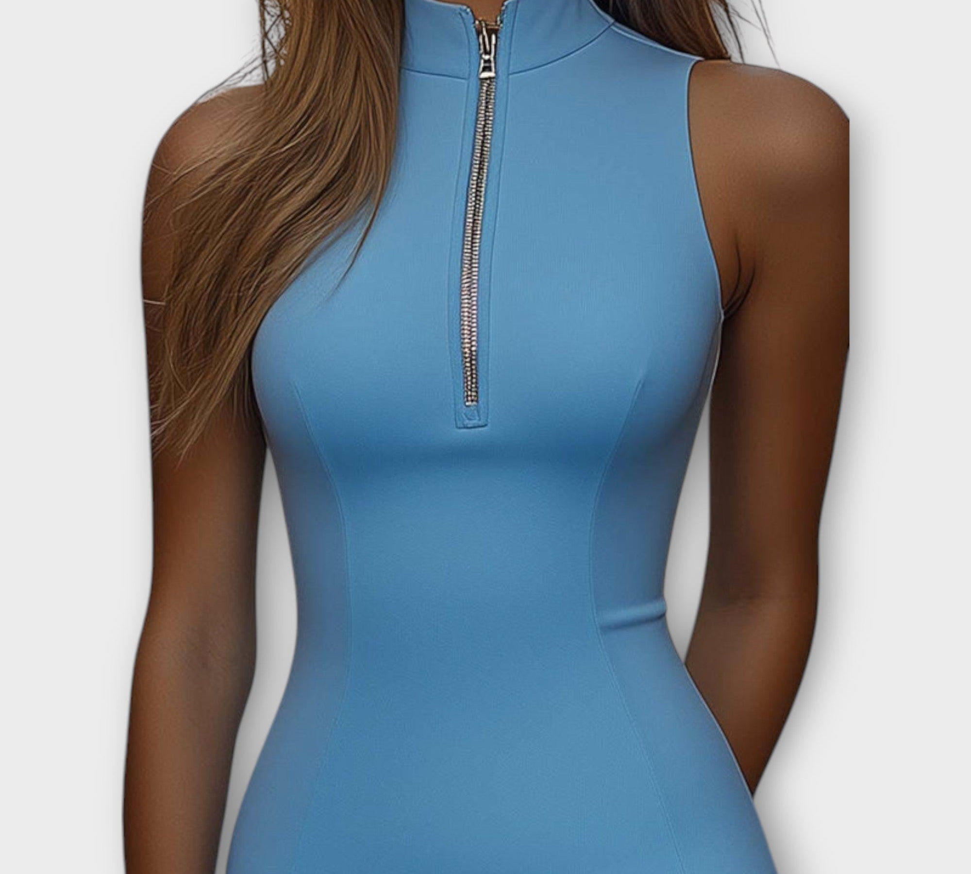 Maja - Modré elastické bodycon mini šaty