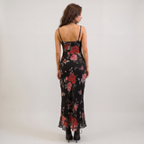 Šaty bodycon s květinovým vzorem a ramínky
