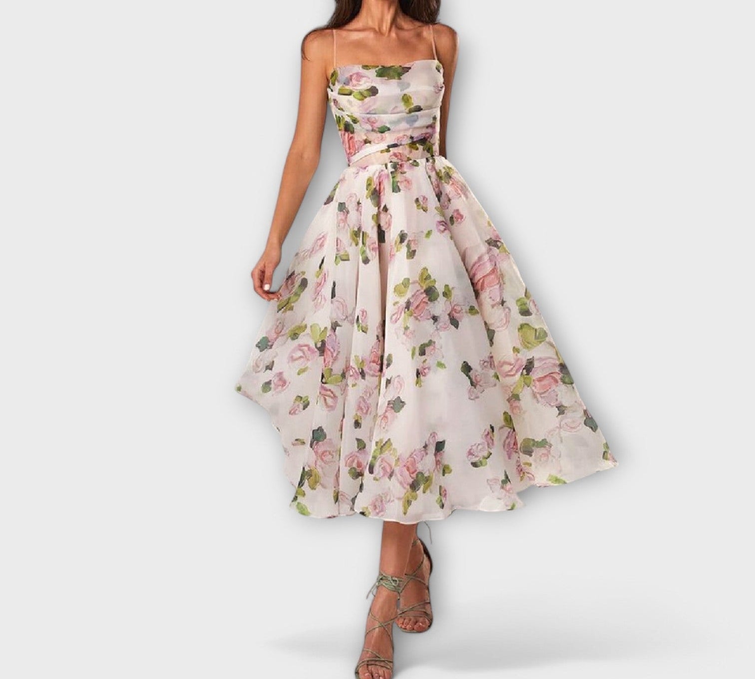 Elegantní Midi Šaty z Chiffonu