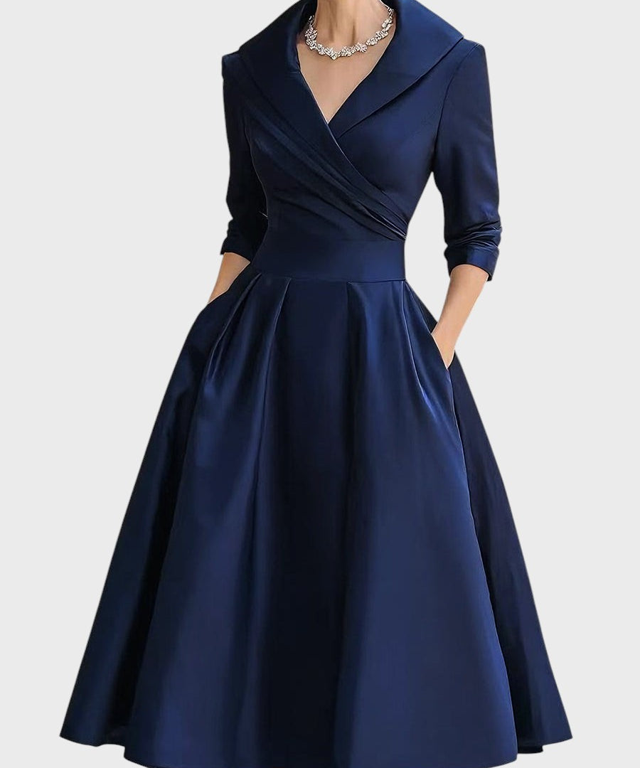 Tereza | Elegantní midi šaty s dlouhým rukávem