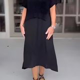 Norma – Letní šaty s elegantním pleteným topem a vzdušnou sukní