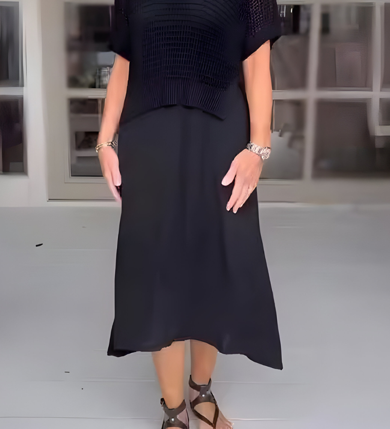 Norma – Letní šaty s elegantním pleteným topem a vzdušnou sukní