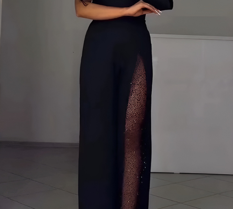 Artemis | Elegantní jednoramenný kombinéza s třpytivými detaily