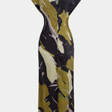 Silvie – Trendy midi šaty v tie-dye stylu s detailním uzlem