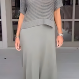 Norma – Letní šaty s elegantním pleteným topem a vzdušnou sukní