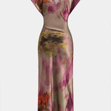 Silvie – Trendy midi šaty v tie-dye stylu s detailním uzlem