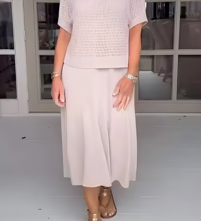 Norma – Letní šaty s elegantním pleteným topem a vzdušnou sukní