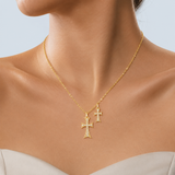 Sára Sofistikovaný Přívěsek Dvojitý Kříž HauteCouture