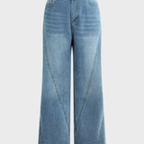 Fatima – Elegantní rovné faded denim kalhoty pro každodenní nošení