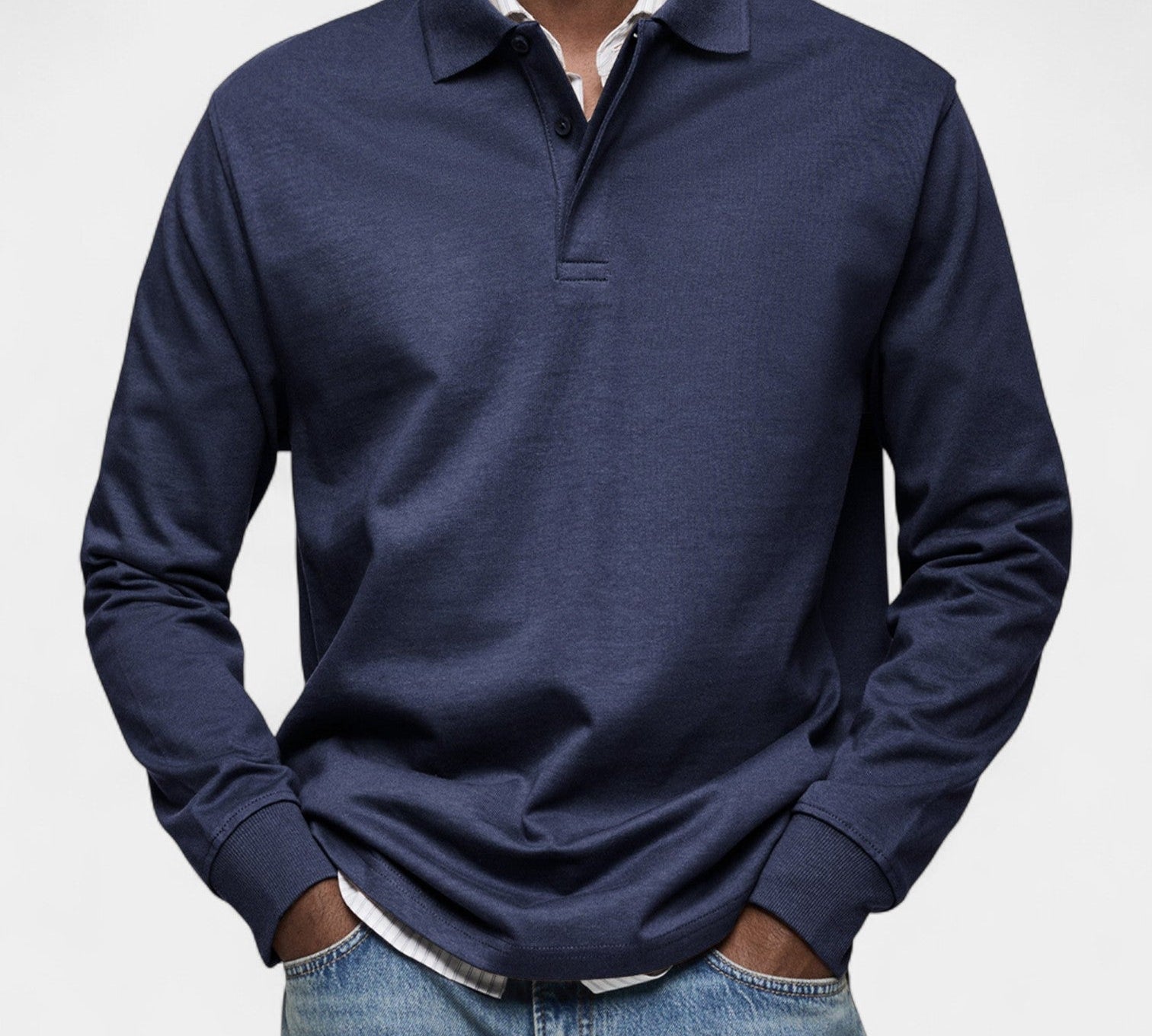 Tomáš – Elegantní pánské polo s dlouhým rukávem
