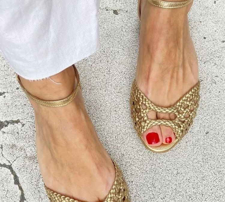 Isadora | Sandali Intrecciati Dorati