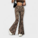 Beáta – Leopardí bootcut kalhoty