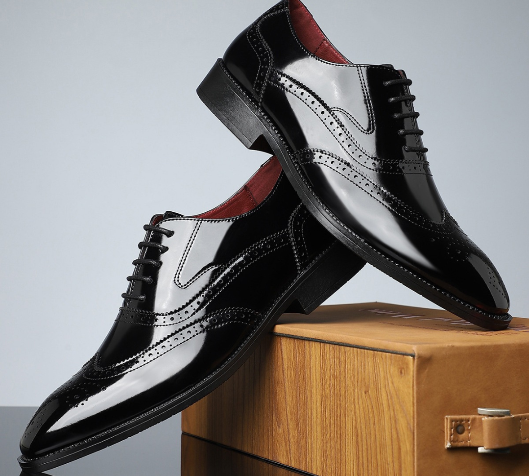 Dominik – Vintage brogue boty s křídlovou špičkou