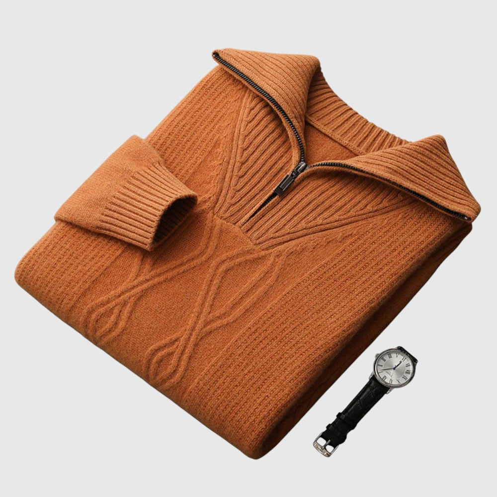 Libuše- Svetr s zipem Taranto Merino Wool