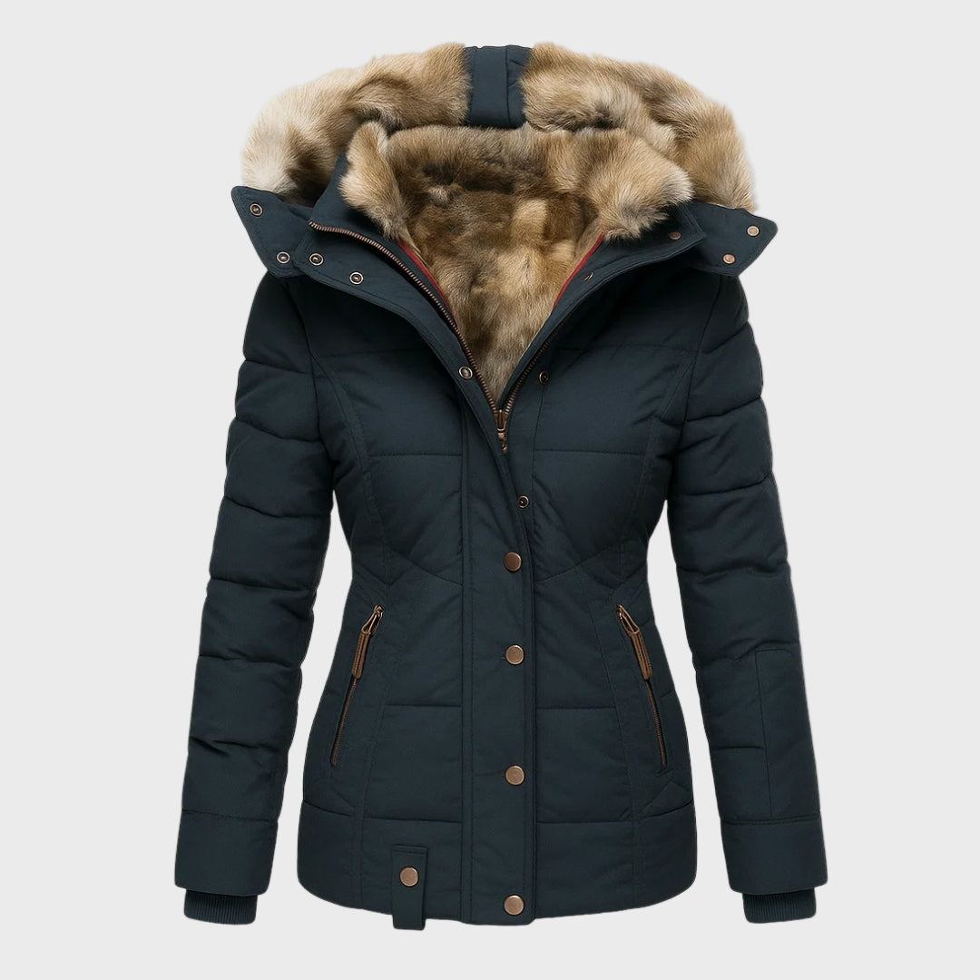 Dominika - Teplý zimní kabát s měkkou kožešinovou podšívkou