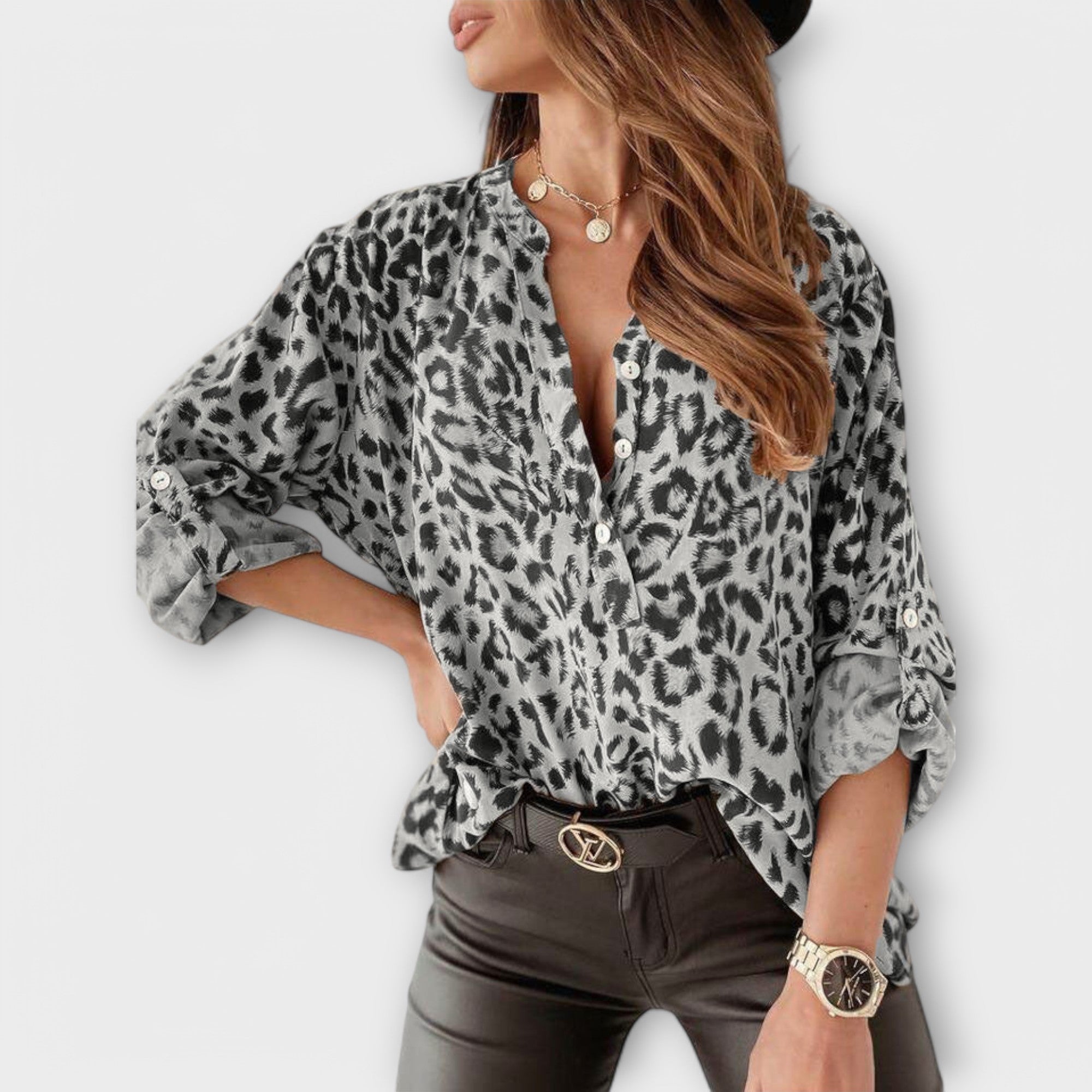 Lucie - Moderní blůza s leopardím potiskem