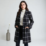Valerie – Elegantní kostkovaný vlněný kabát