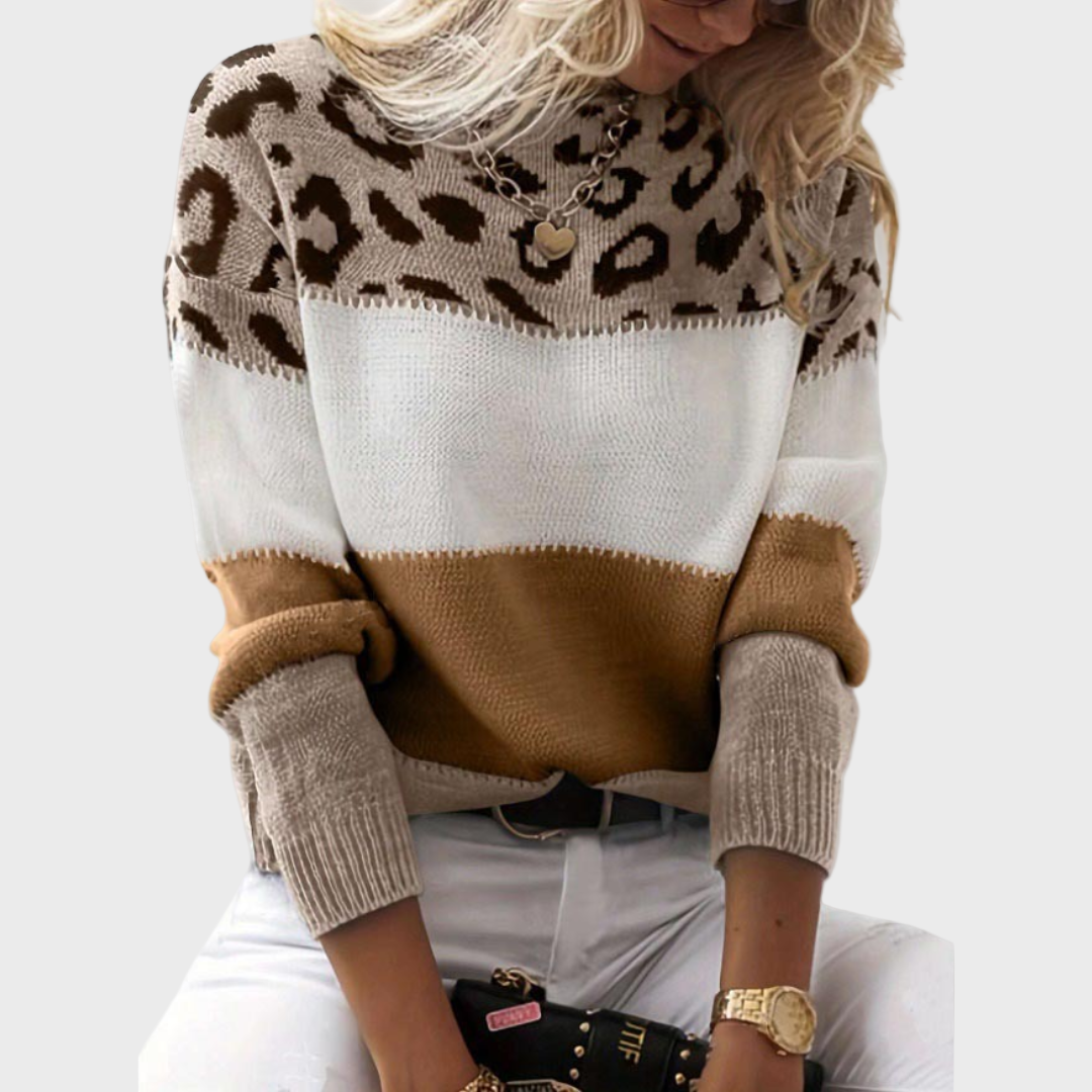 Taťána - Stylový svetr s leopardím potiskem