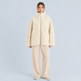 Petra – dámský oversized teddy kabát se zipem