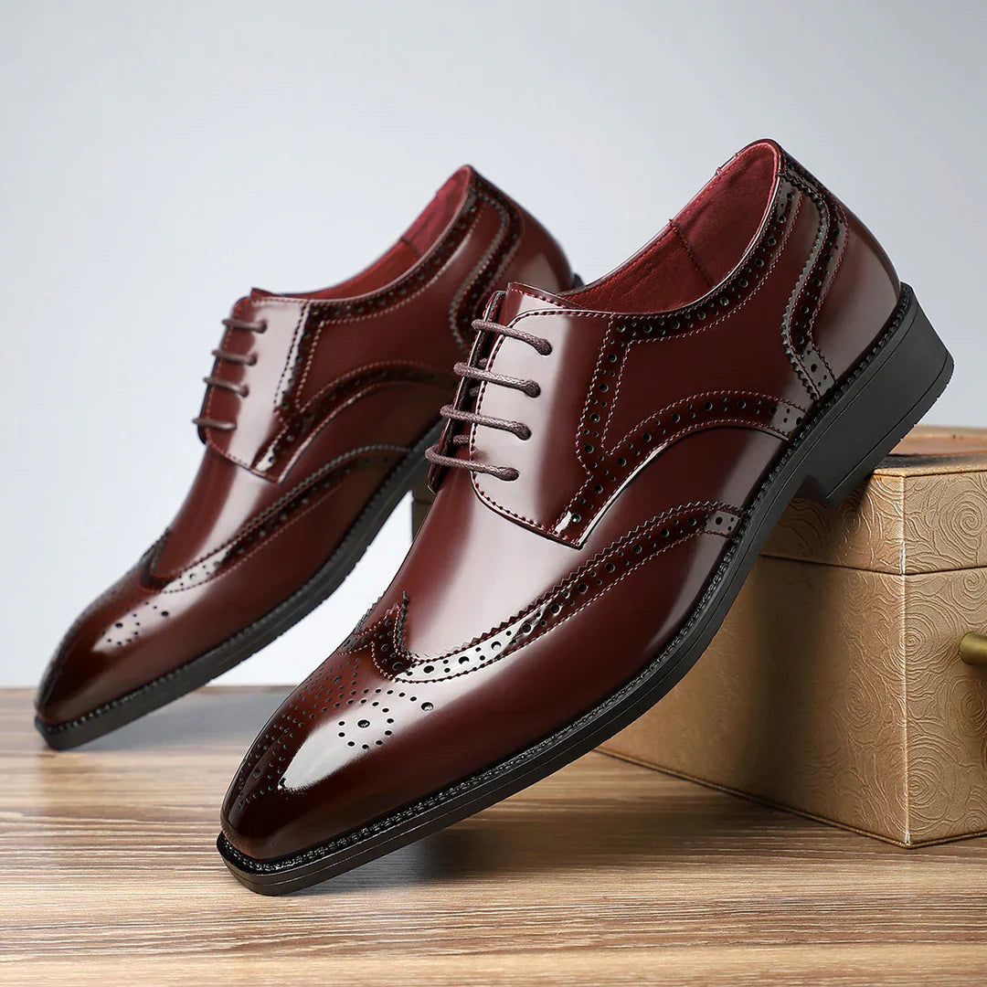 Dominik – Vintage brogue boty s křídlovou špičkou