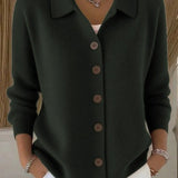 Josephine™ | Pletený kardigan s košilovým límcem