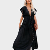 Audra - Boho kimono šaty s výstřihem do V