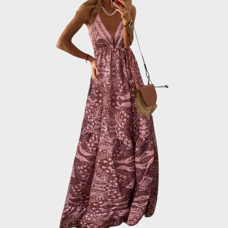 Fernanda – Maxi šaty v boho stylu s nastavitelnými ramínky