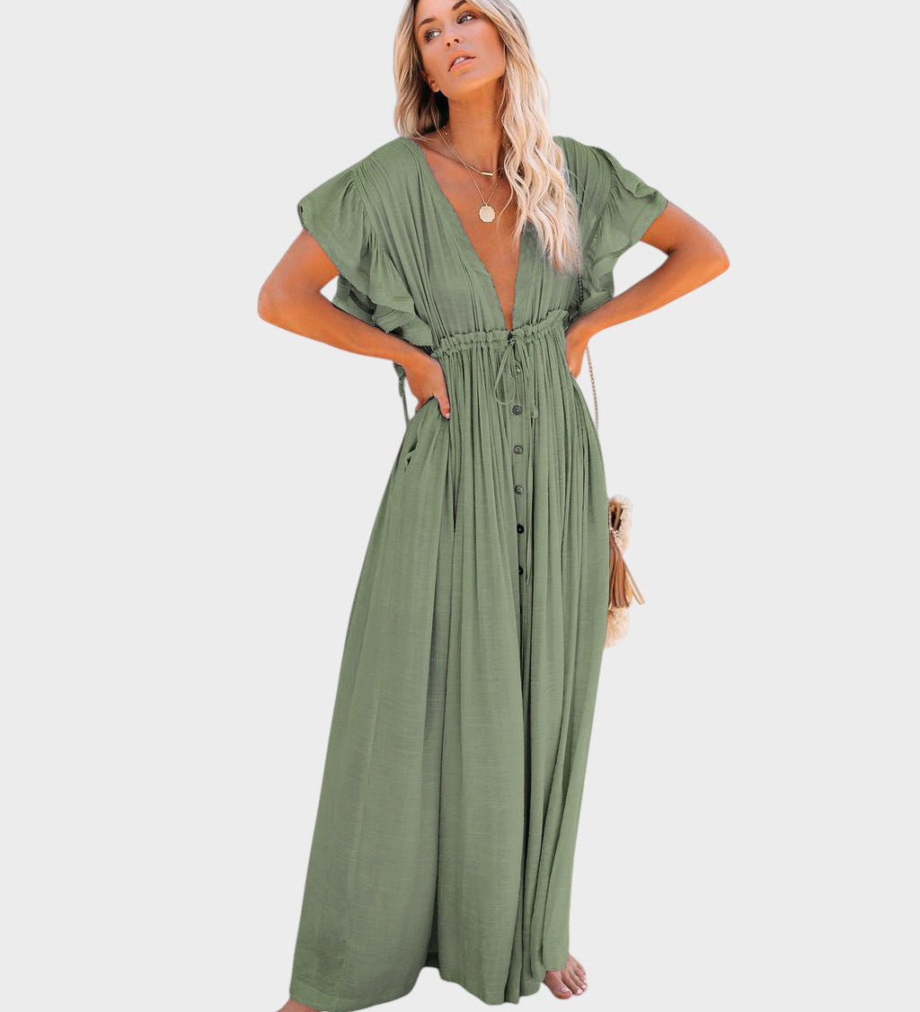 Audra - Boho kimono šaty s výstřihem do V