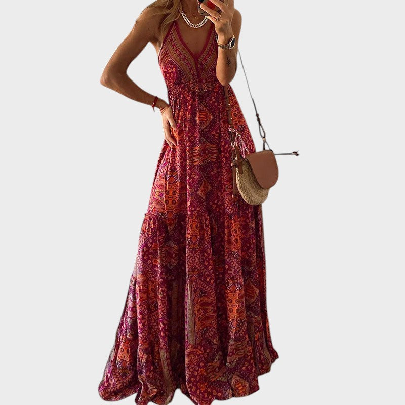 Fernanda – Maxi šaty v boho stylu s nastavitelnými ramínky