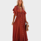 Audra - Boho kimono šaty s výstřihem do V