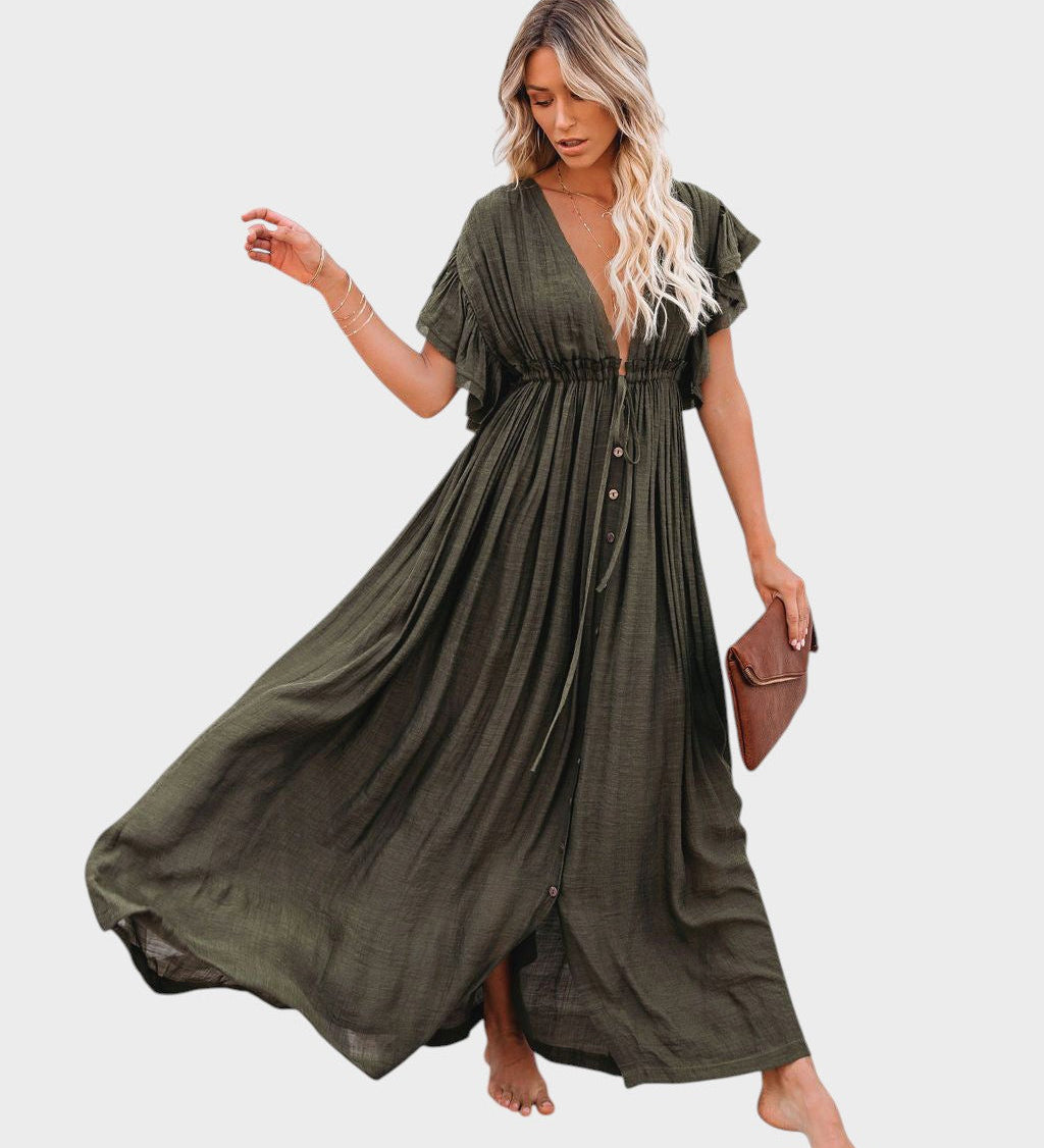 Audra - Boho kimono šaty s výstřihem do V