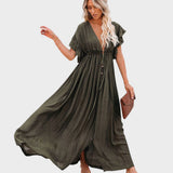 Audra - Boho kimono šaty s výstřihem do V