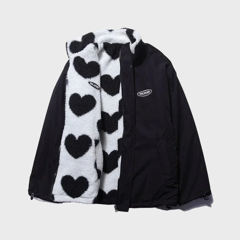 Vlasta - Reversibilní kabát se srdíčky