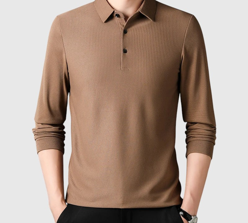 Libuše- Elegantní pánská polo košile s dlouhým rukávem