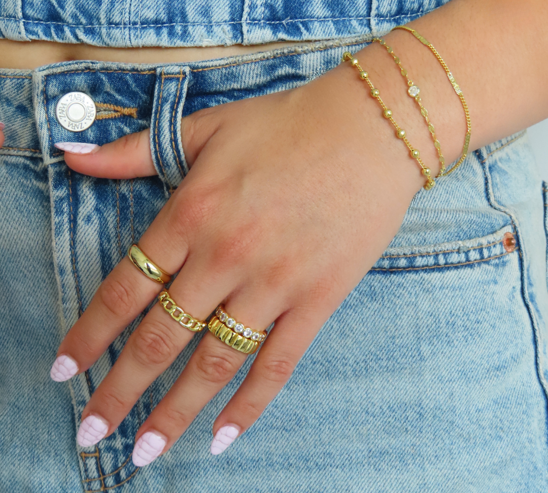 Marie Elegantní Anillo Con Cadena Prstenseřetízkem