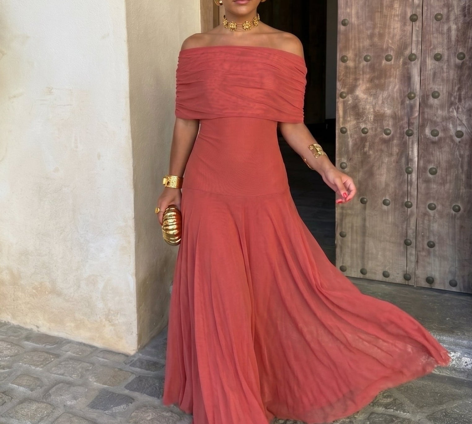 Vestido Toledo en Terracota