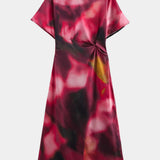 Silvie – Trendy midi šaty v tie-dye stylu s detailním uzlem
