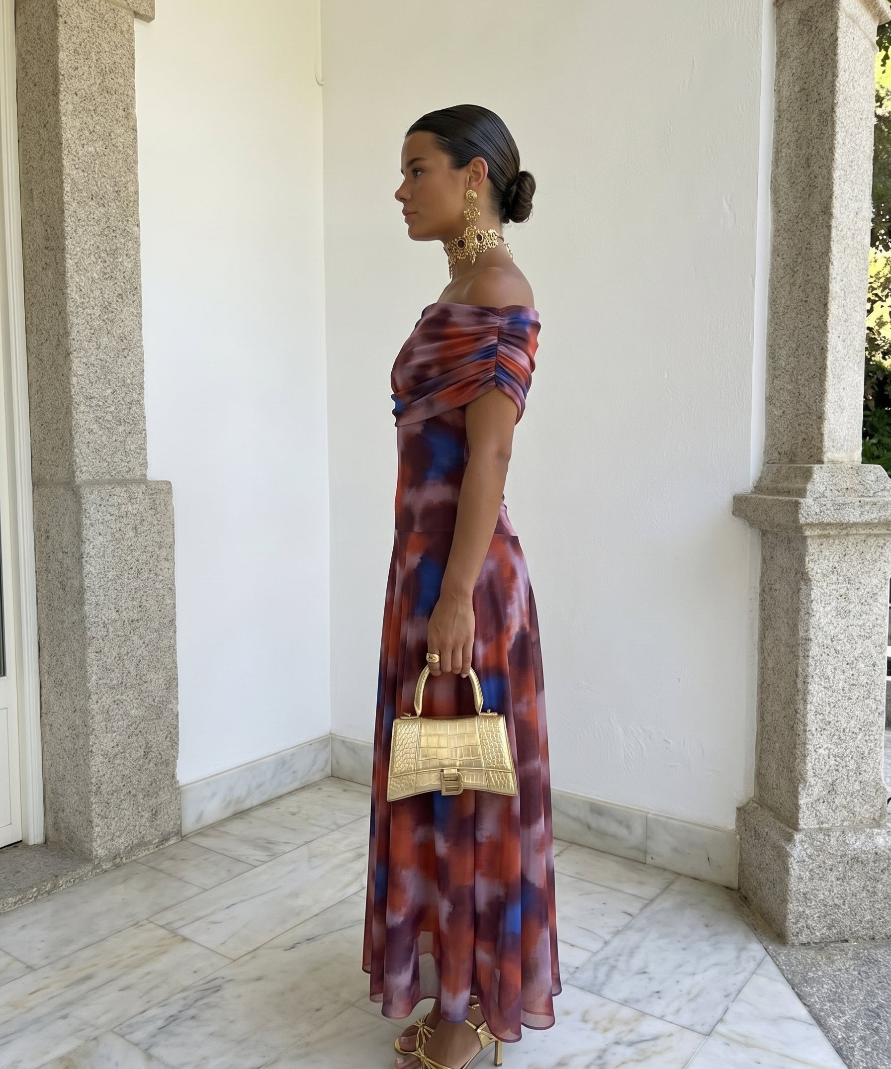 Tereza | Elegantní červené šaty s potiskem