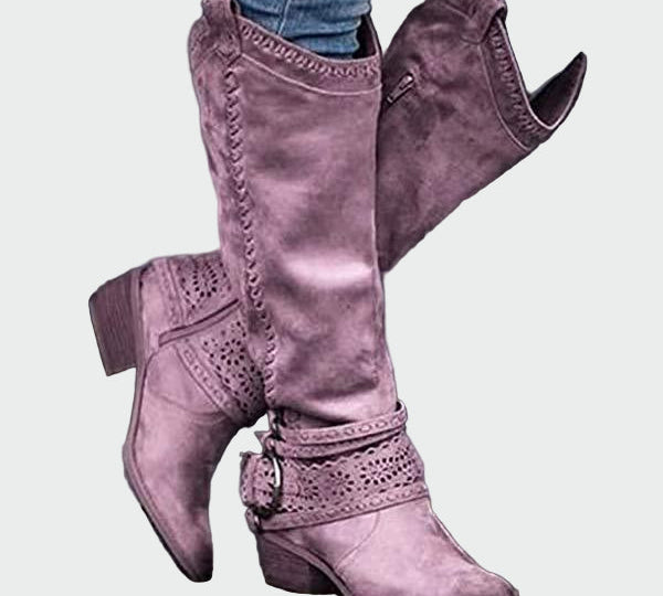 Retro kožené cowboyské boty