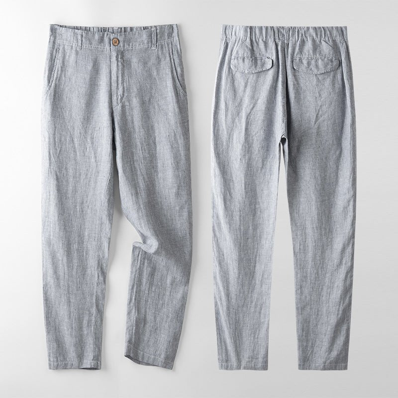 Alvar – Slim fit lněné kalhoty